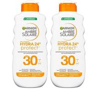 Garnier Ambre Solaire Hydra Protect+ - Latte solare 24h SPF 30, protezione dai raggi UVA e UVB, con vitamina C, 175 ml (Confezione da 2)