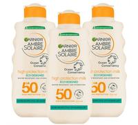 Garnier Ambre Solaire Latte Solare Ocean SPF 50 - Protezione Alta - Resistente all’Acqua - Formula Eco-Designed - 200 ml (3 Unità)