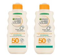 Garnier Ambre Solaire Latte Solare Ocean SPF 50 - Protezione Alta - Resistente all’Acqua - Formula Eco-Designed - 200 ml (2 Unità)