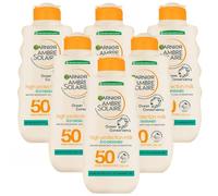 Garnier Ambre Solaire Latte Solare Ocean SPF 50 - Protezione Alta - Resistente all’Acqua - Formula Eco-Designed - 200 ml (6 Unità)