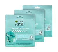 Garnier Ambre Solaire Maschera Doposole in Tessuto con Acido Ialuronico, Idrata la Pelle e Prolunga l'Abbronzatura, 32 g