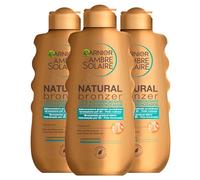Garnier Ambre Solaire Natural Bronzer Latte Autoabbronzante Graduale e Idratante 8h con Olio di Albicocca e Vitamina E - 3 Flaconi da 175ml
