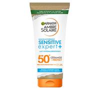 GARNIER Ambre Solaire Sensitive Expert+ - Latte solare SPF 50+ - Protegge dai raggi UVA, UVB e UVA lungo - texture leggera - impermeabile - ceramica - tutti i tipi di pelle - 175 ml