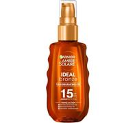 Garnier Ambre Solaire SPF15 Ideal Bronze - Crema solare spray con olio protettivo, migliora l'abbronzatura, alto fattore di protezione solare 15, burro di karitè, resistente all'acqua, non grasso