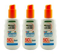 Garnier Bambini Sensibile 3x 150ml da Sole Spray SPF 50+ per Extra Impermeabile