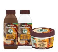 Garnier Cibo Capelli Idraulizzante e Smagliantemente Smooth, Balsamo e Maschera Set per Capelli Secchi e Frizzanti