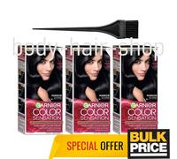 Garnier Color Sensation 1.0 Ultra Onyx Black Hair Color Cream Deep Intense 3 ...