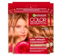 Garnier Color Sensation Color Retouch Tinta Capelli Colorazione Permanente per Ricrescita Copre 100% dei Capelli Bianchi Colore Biondo - 3 Tinte