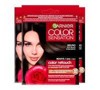 Garnier Color Sensation Color Retouch Tinta Capelli Colorazione Permanente per Ricrescita Copre il 100% dei Capelli Bianchi Applicazione Semplice Colore Bruno - 3 Tinte