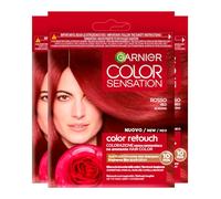 Garnier Color Sensation Color Retouch Tinta Capelli Colorazione Permanente per Ricrescita Copre il 100% dei Capelli Bianchi Applicazione Semplice Colore Rosso - 3 Tinte