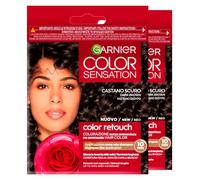 Garnier Color Sensation Color Retouch Tinta Capelli Colorazione Permanente per Ricrescita Copre il 100% dei Capelli Bianchi Applicazione Semplice Colore Castano Scuro - 2 Tinte