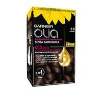 Garnier, Colorazione permanente Olia, Senza ammoniaca, Con oli di fiori di origine naturale, Castano (5.0)
