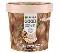 Garnier - Colorazione permanente - Senza ammoniaca - 90% di ingredienti di origine naturale - Burro di karité - 100% copertura per capelli bianchi - GOOD biondo scuro mandorla 7.0