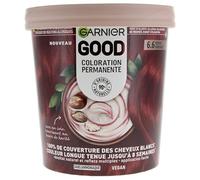 Garnier - Colorazione permanente - Senza ammoniaca - 90% di ingredienti di origine naturale e formula vegana - Burro di karité - 100% copertura capelli bianchi - rosso melograno (6,6) - Good