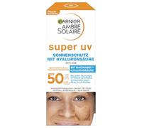 Garnier Crema solare anti-invecchiamento con SPF 50, protezione solare con acido ialuronico e vitamina B contro rughe e secchezza, Ambre Solaire, 1 x 50 ml