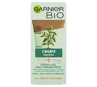 Garnier Crema Viso Bio, Crema-Gel Multi Riparatrice con Olio di Semi di Canapa Biologico e Vitamina E, per Pelli Stressate, Anche Sensibili e Prime Rughe, 50 ml, Confezione da 1
