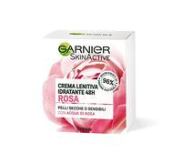 Garnier Crema Viso Idratante Lenitiva Skinactive, Ottima per Pelli Secche o Sensibili, Arricchita con Acqua di Rosa, 50ml