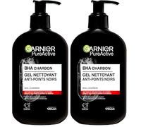 Garnier Deep Cleanser Carbone Pure Active Gel Lavant 250 ml (Confezione da 2)