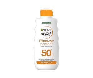 Garnier Delial Hydra 24h Protect Latte protettivo antimacchia con [Vitamina C]. Protezione UPF 50+. Non grasso. Assorbimento rapido e molto resistente all'acqua. 175 ml