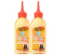 Garnier Fructis Hair Drink Ananas Balsamo Lamellare Lunghezze Luminose per Capelli Lunghi e Spenti Azione Districante Deterge Nutre Idrata - 2 flaconi da 200 ml