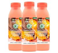 Garnier Fructis Hair Food Ananas Shampoo Lunghezze Luminose per Capelli Lunghi e Spenti Azione Districante Deterge Nutre Idrata - 3 flaconi da 350 ml