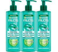 Garnier Fructis Hydra Bomb Aloe Vera Air-Dry Cream Trattamento Anti Crespo Senza Risciacquo per Capelli Normali e Disidratati - 3 Flaconi da 400ml
