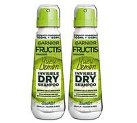 Garnier Fructis Invisible Dry Yuzu Lemon Shampoo Secco Senz'Acqua con Argilla e Polvere di Riso Volumizzante Capelli Rinfrescante - 2 Flaconi Spray da 100ml