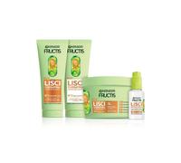 Garnier Fructis Kit per Capelli Lisci Con Shampoo Balsamo Maschera e Siero