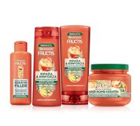 Garnier Fructis, Kit Ripara&Rinforza, Con Trattamento, Shampoo, Balsamo e Maschera, Per Tutti i Capelli Danneggiati, Con Cheratina Riparatrice, Per Capelli Più Forti, Keratin Filler