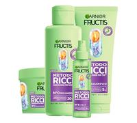 Garnier Fructis Metodo Ricci Maschera da 370ml + Spray Idratante da 150ml + Shampoo da 200ml + Pre-Shampoo da 200ml con Acido Ialuronico e Burro di Karité Formula Vegana e Senza Siliconi - Set da 4