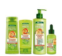 Garnier Fructis Routine Completa Fortificante Vitamina&Forza, Kit con Shampoo, Balsamo e Trattamento 10in1 e Siero Anticaduta, Per Capelli Fragili e Soggetti a Rottura, Arricchito con Vitamine