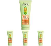 Garnier Fructis Shampoo, Per Capelli Lisci e Lucenti a Lungo, Effetto Anti-Crespo, Trattamento Lisciante alla Cheratina Vegetale e Olio di Argan, Lisci Cheratina, 200 ml (Confezione da 4)