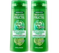 Garnier Fructis Shampoo Purificante, Per Capelli Grassi, Con Acido Salicilico ed Estratto di Cetriolo, Cucumber Fresh, 250 ml (Confezione da 2)