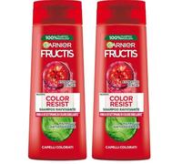 Garnier Fructis Shampoo Ravvivante, Per Capelli Colorati, Azione Nutritiva, Per Capelli Morbidi, Con Estratto di Açai, Color Resist, 250 ml (Confezione da 2)