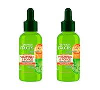 Garnier Fructis - Siero anticaduta curato 3 mesi, vitamine e forze vegetali e senza silicone, arricchito con vitamina C e biotina, per capelli fragili e danneggiati, 125 ml, confezione da 2