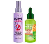 Garnier Fructis Vitamine e Forza Trattamento Anti Caduta Capelli Fragili con Biotina e Vitamina C 125ml + Elvive Hydra Hyaluronic Siero Capelli Idratante Senza Risciacquo con Acido Ialuronico 150ml