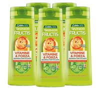Garnier Fructis Vitamine & Forza Shampoo Fortificante per Capelli Fragili e Soggetti a Caduta Azione Rinforzante con Estratto di Arancia Rossa Formula con Vitamina C e Biotina - 5 Flaconi da 250ml