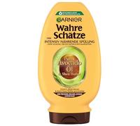 Garnier I veri tesori intensivi risciacquo nutriente olio di avocado e burro di karitè per capelli molto secchi, ondulati, ricci e spessi, per una maggiore morbidezza senza appesantire, 1 x 200 ml