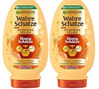 Garnier I veri tesori riparano il miele tesori, rafforza e nutre i capelli danneggiati e fragili, contro doppie punte, balsamo, formula nutriente, meno rottura dei capelli, 1 x 200 ml