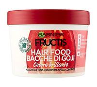 GARNIER Maschera Color Resist Fructis Hair Food, Maschera Nutriente 3In1 con Formula Vegana per Capelli Colorati, Bacche di Goji, 390 Millilitri