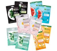 Garnier Maschera in Tessuto HydraBomb 10 Maschere in Tessuto Ognuna con un Effetto Diverso Per la Cura della Pelle - Confezione da 10