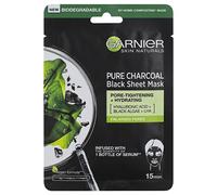 Garnier Maschera in tessuto nero con estratto di alghe marine e carbone puro - Maschera viso
