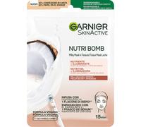 Garnier Maschera in Tessuto Nutriente Illuminante NutriBomb, Ideale per Pelli Secche e Spente, Arricchita con Latte di Cocco e Acido Ialuronico, 28 g