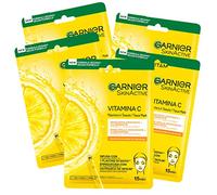 Garnier Maschera in Tessuto Skin Active Hydra Bomb, Idratante e Illuminante, Con Vitamina C e Acido Ialuronico, Per Pelli Spente e Non Uniformi, Confezione da 5