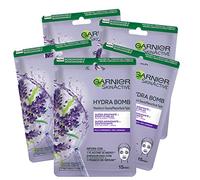 Garnier Maschera in Tessuto Skin Active Hydra Bomb, Super Idratante ed Effetto Relax, Con Acido Ialuronico e Lavanda, Per Pelli Stressate, Confezione da 5