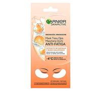 Garnier - Maschera occhi in tessuto con acido ialuronico e succo d'arancia, idratante e illuminante, confezione da 4