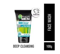 Garnier Men Oil Clear Clay D-Tox Deep Cleansing Icy Face Wash, 100 g