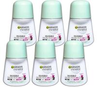 Garnier Mineral Invisible Black,White & Colors Roll-on Anti Transpirant 6 x 50 ml