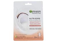 Garnier NutriBomb Maschera in Tessuto Nutriente Illuminante, per Pelli Secche e Spente, Arricchita con Latte di Cocco e Acido Ialuronico - 28 g, Confezione da 1