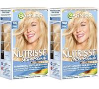 Garnier Nutrisse, crema n. 100, biondo naturale extra chiaro, per la cura dei capelli, con olio nutriente, copertura 100% grigia (Confezione da 2)